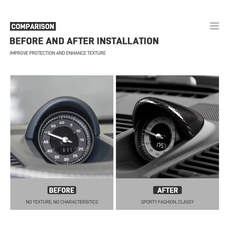 PORSCHE 992 Carbon Fiber Chrono Clock Housing