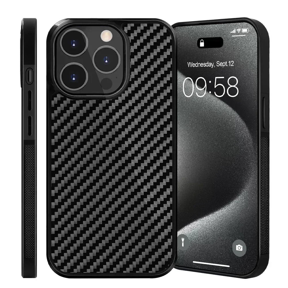 iPhone 11/12/13/14/15/16 Carbon Fiber Shockproof Case