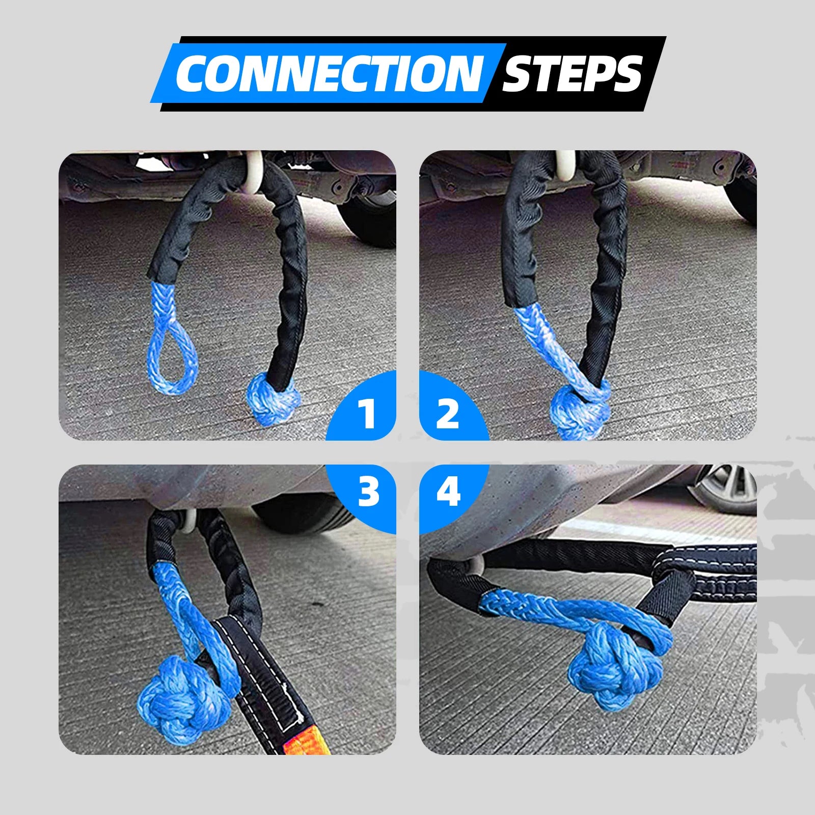 Heavy Duty Shackle Tow Strap - Rated For 41,000LB