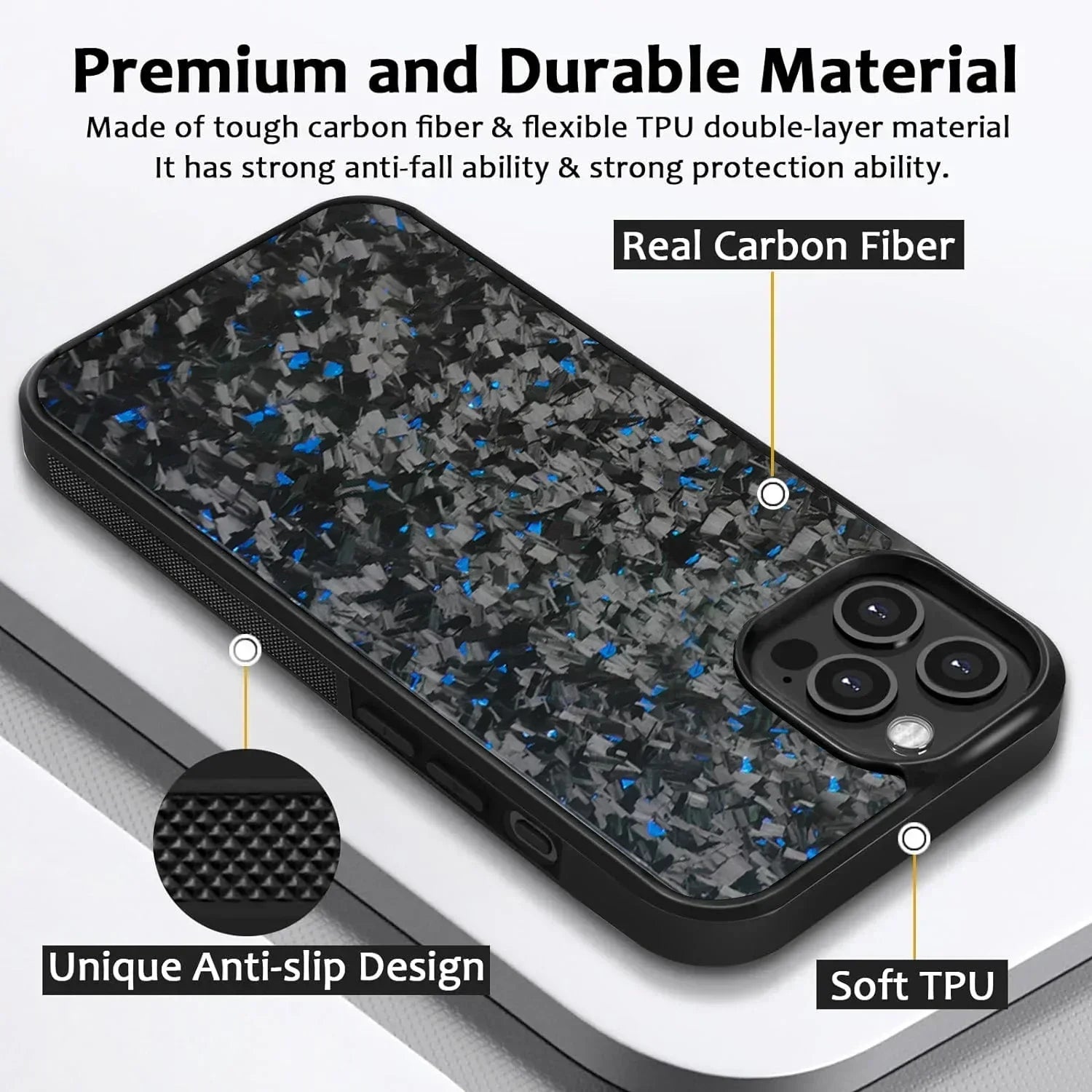 iPhone 11/12/13/14/15/16 Carbon Fiber Shockproof Case